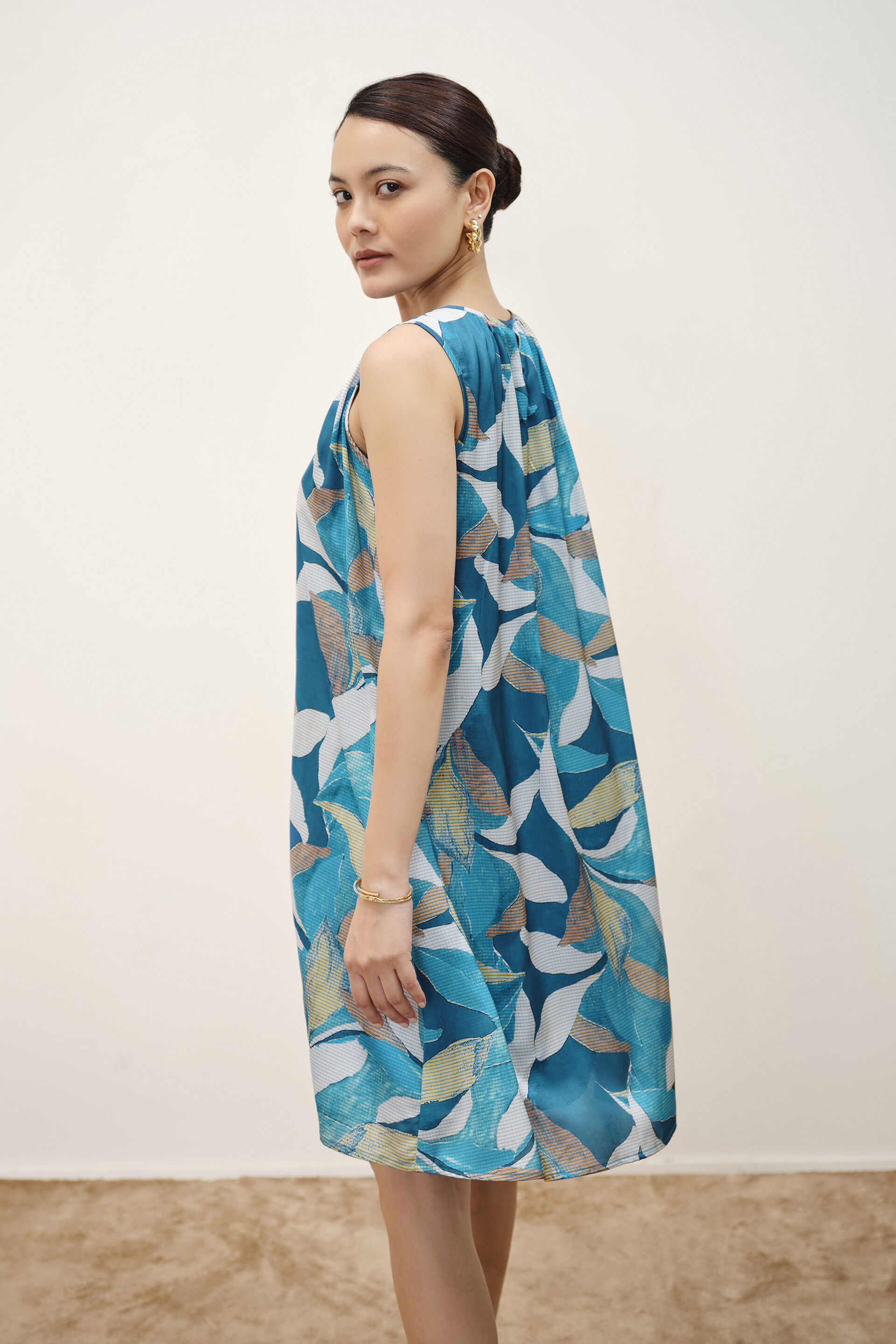 Lunel Satin Dress, Teal, image 5